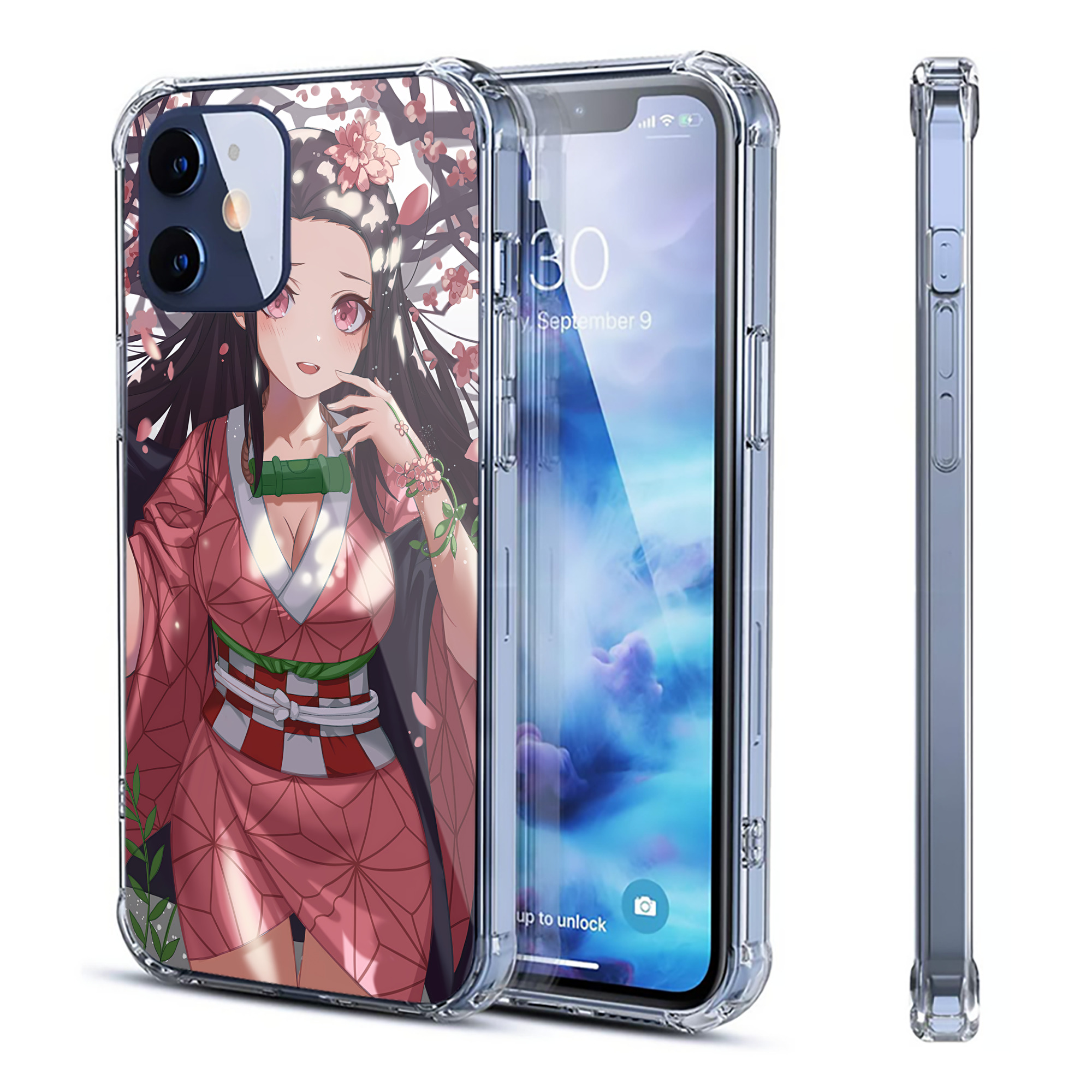 （画像用） 鬼滅の刃（きめつのやいば）竈門 禰󠄀豆子／かまど ねずこ Kamado Nezuko 【iPhone 12シリーズ対応】透明スマホケース（クリアソフトケース）